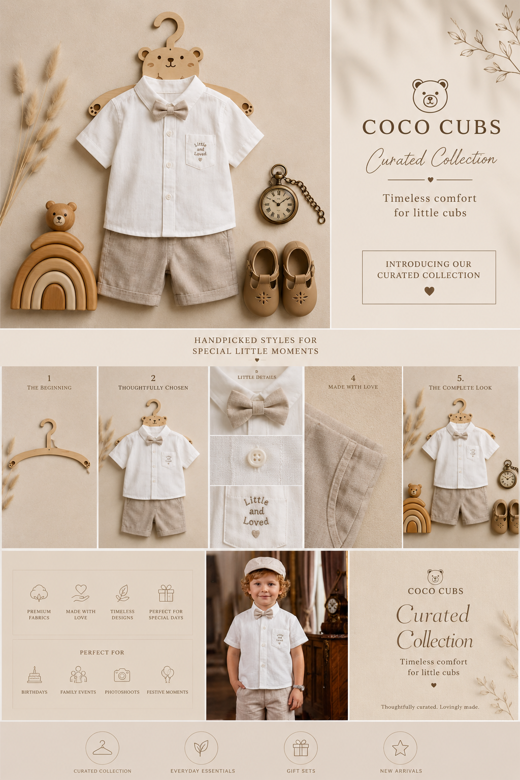 Little and loved linen set with cap