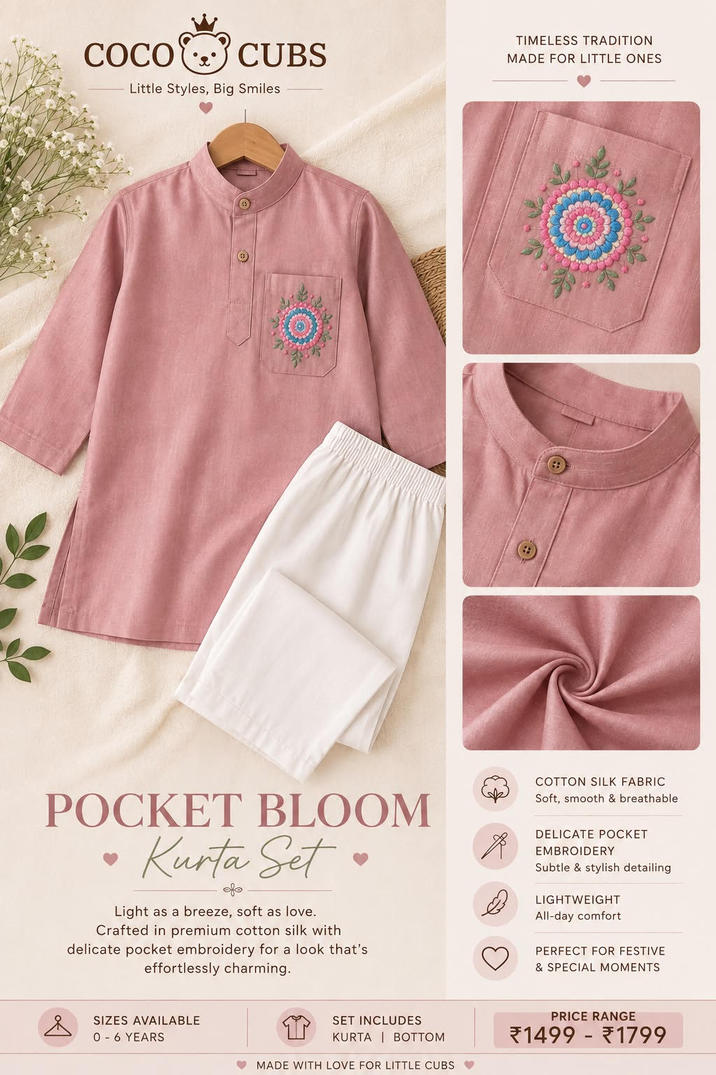 Pocket Bloom Kurta Set